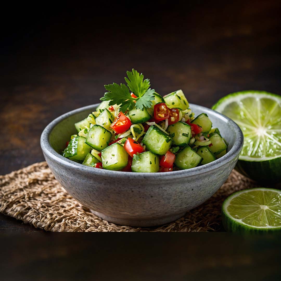 Spicy cucumber salad